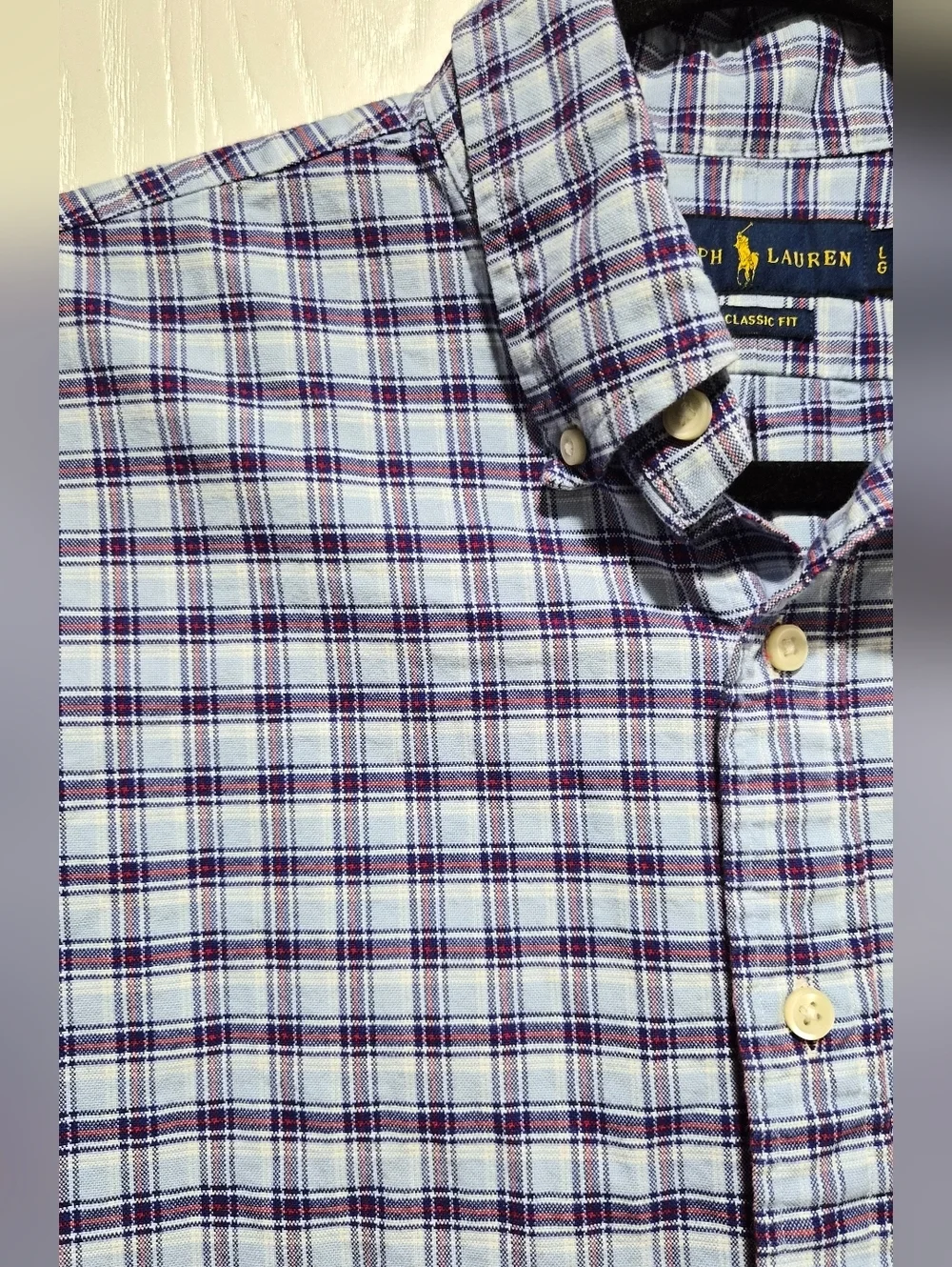 Polo Ralph Lauren Mens Oxford Woven Button Down Short Sleeve Shirt Size L